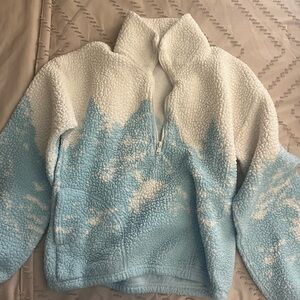 Gilly Hicks Light Blue and White Sherpa Pullover